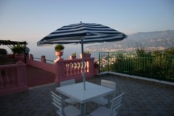 Table and chairs on the panoramic terrace